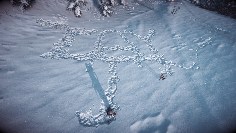 I *tried* to spell “TAY” in the snow of The Frozen Wilds.